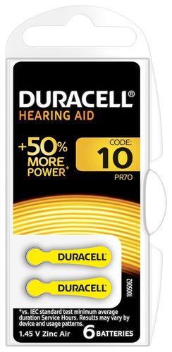 60 Hörgerätebatterien Duracell 10